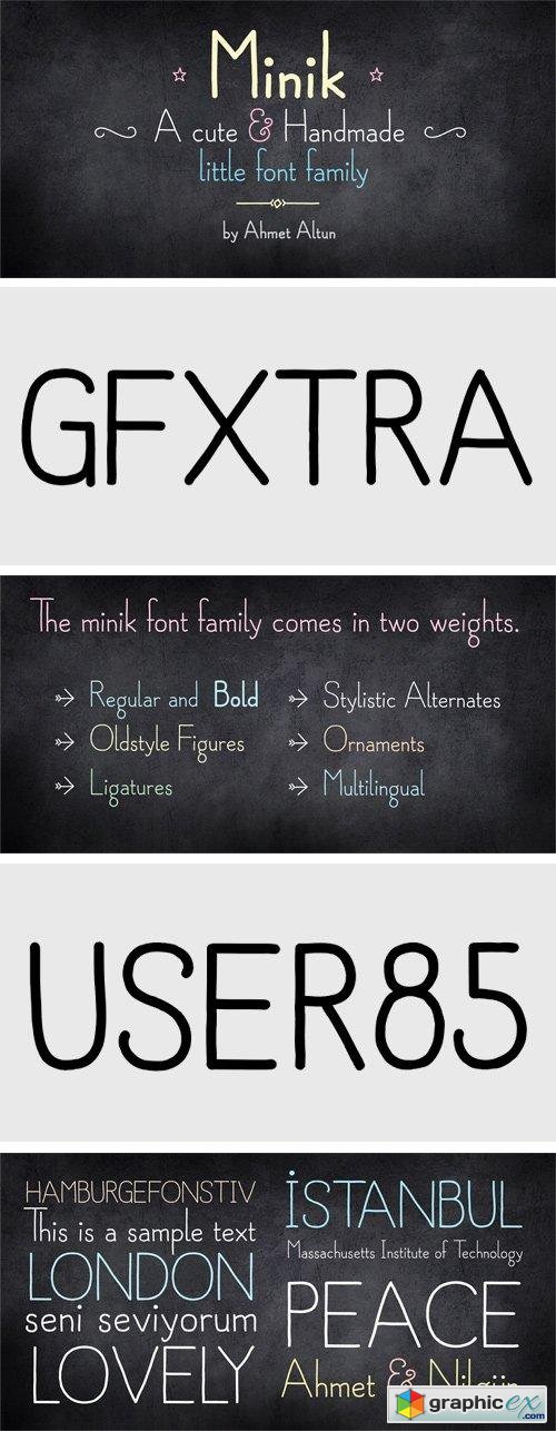 Minik Font Family - 2 Fonts for $24