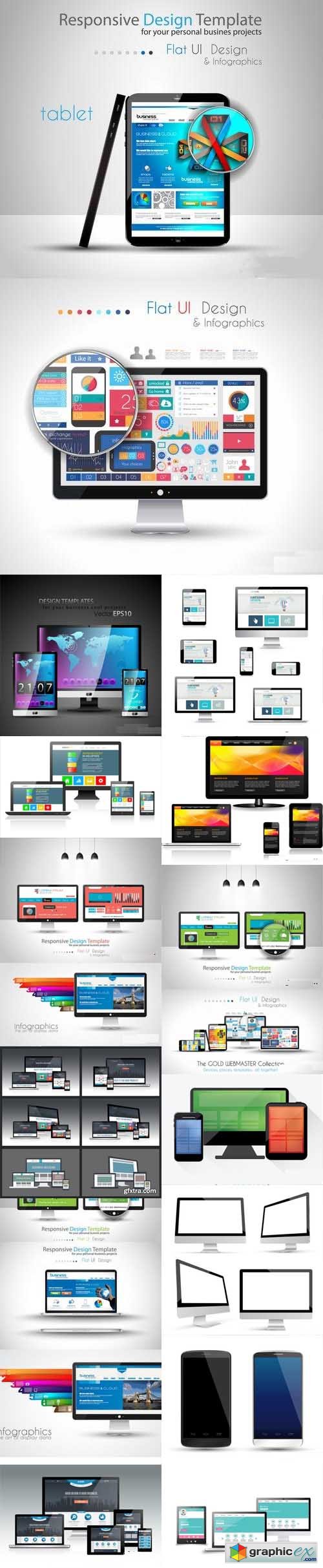 Stock Vector - Modern Devices Mockups