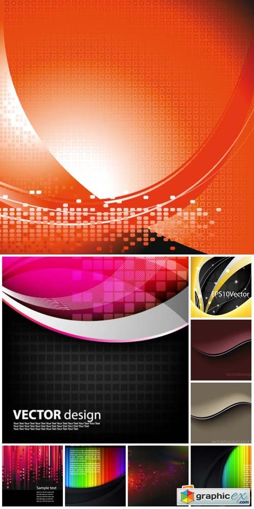 Vector backgrounds with abstraction, backgrounds with colored elements
