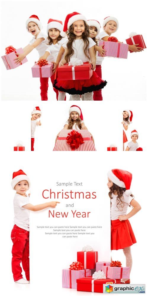 Christmas and New Year, children - stock photos