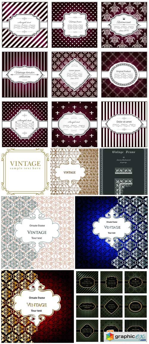 Vintage texture, vector backgrounds with patterns #21
