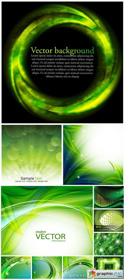 Vector background with green elements, natural backgrounds