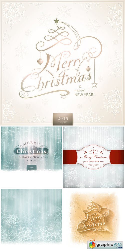 Christmas vector background with snowflakes gentle and inscriptions