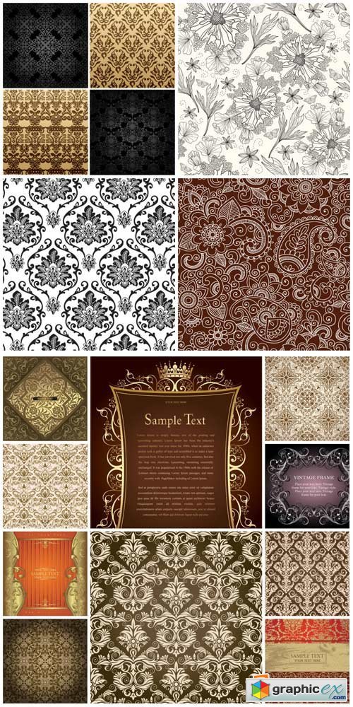 Vector backgrounds with vintage pattern # 11