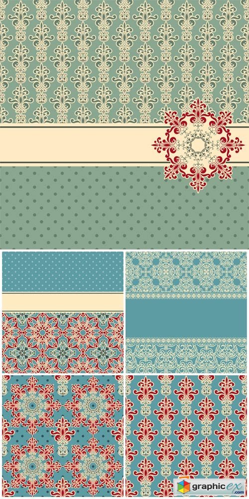 Vector textures, backgrounds with patterns, vintage # 1