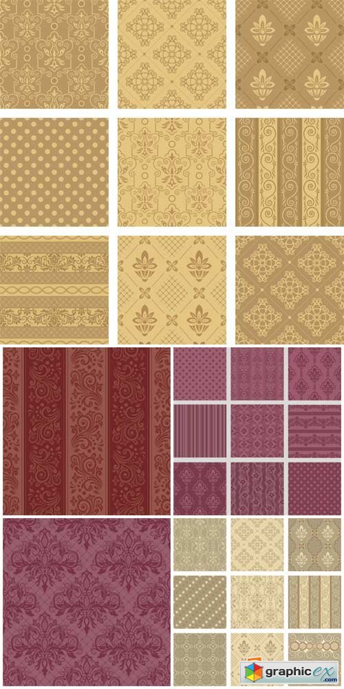 Vector textures, backgrounds with patterns, vintage