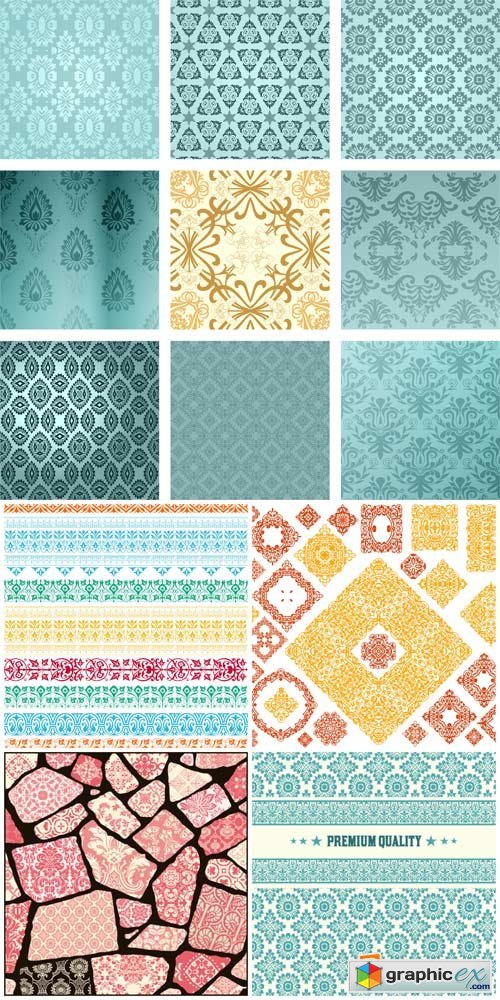 Vector textures, backgrounds with patterns, design elements