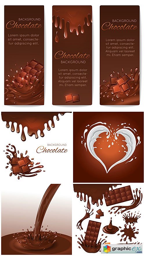 Chocolate, vector backgrounds #1