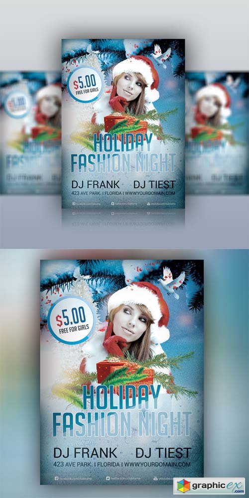 Holiday Fashion - Party Flyer PSD 123691
