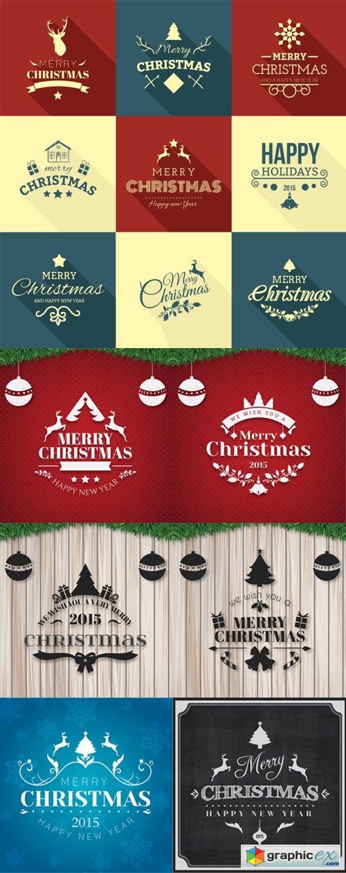 Stock Vector - Christmas greetings Vector Pack