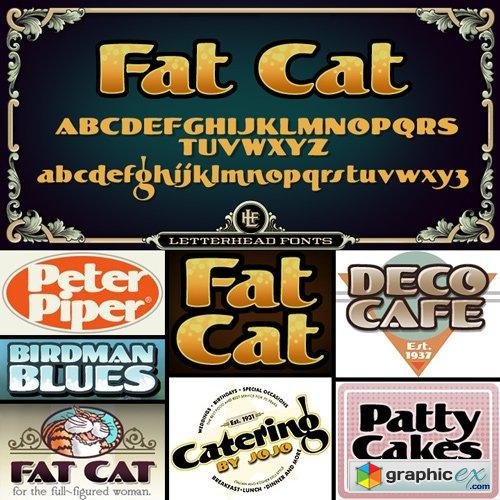 LHF Fat Cat Font Family $35