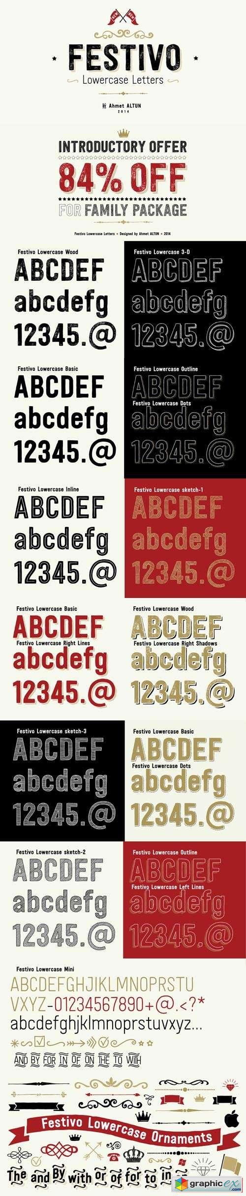 Festivo LC - 21 Fonts for $119