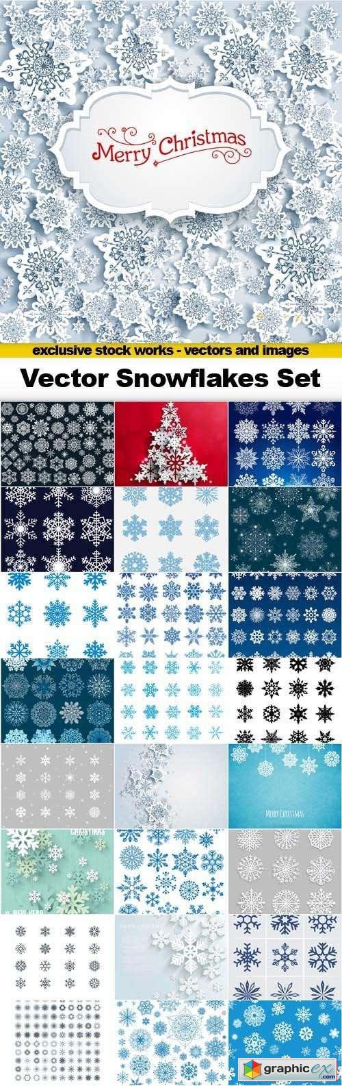 Vector Snowflakes Set - 25x EPS