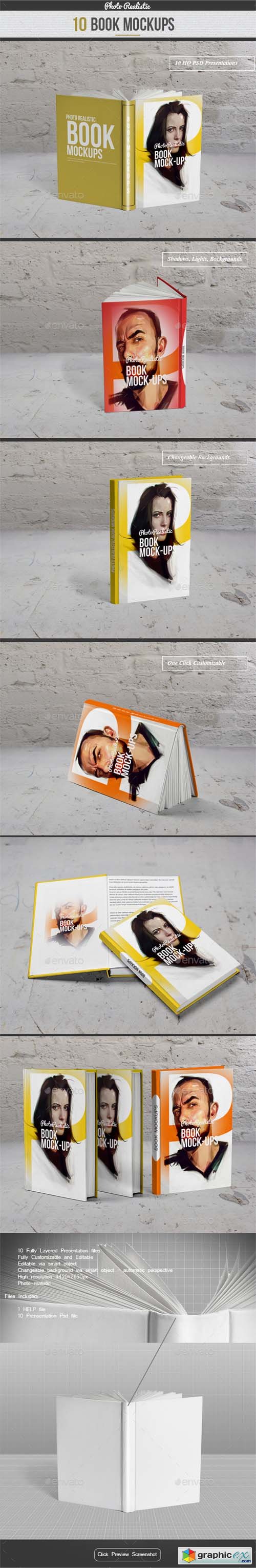 Book / 10 Mockup / Photo Realistic