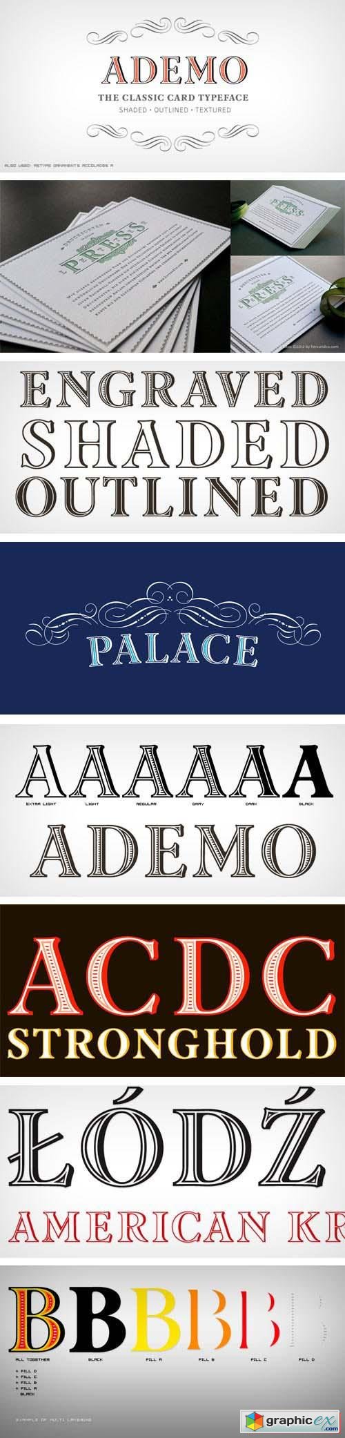 Ademo Font Family - 14 Fonts $280