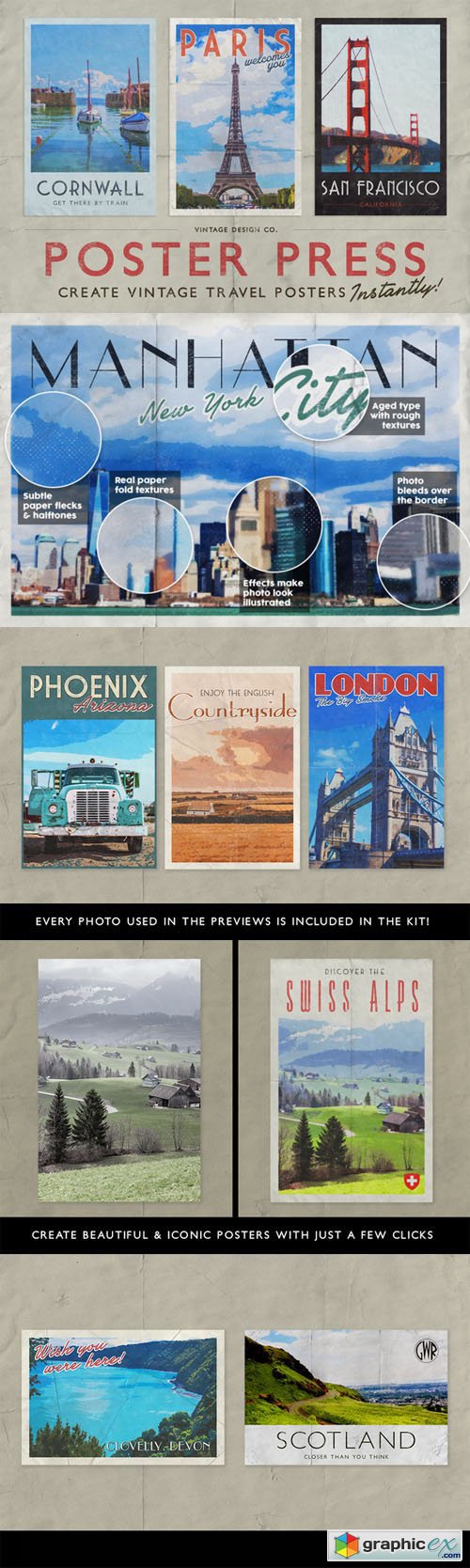 PosterPress - Instant Travel Posters