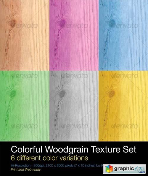 Colorful Woodgrain Texture Set