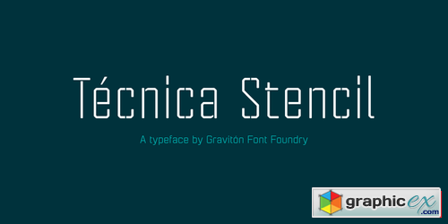 Tecnica Stencil Font Family $150