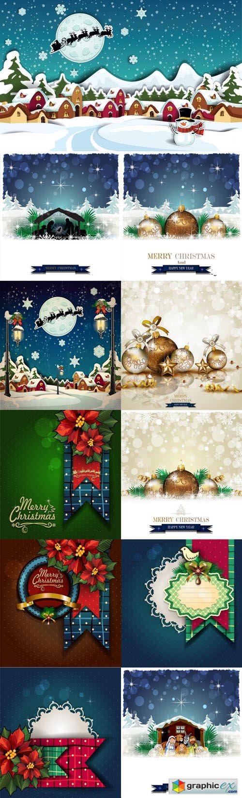 Stock Vector - Christmas Background & Elements