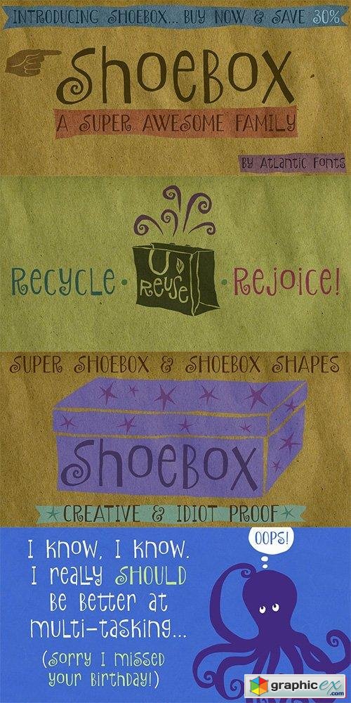 Shoebox Font Family 2 Fonts $28