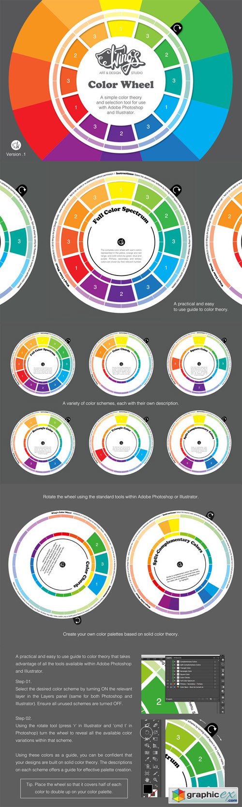 Wing's Color Wheel - Design Tool