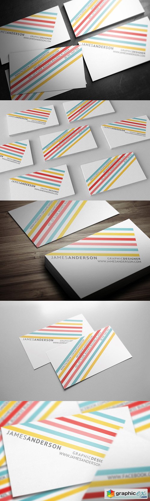  Color Stripes - Business Card