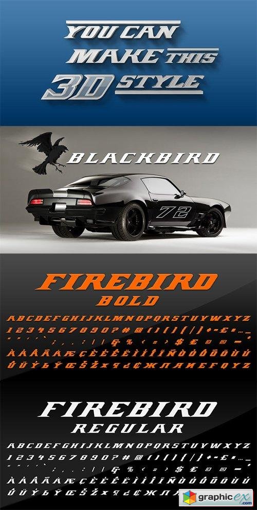 Firebird Font Family - 3 Fonts 140$