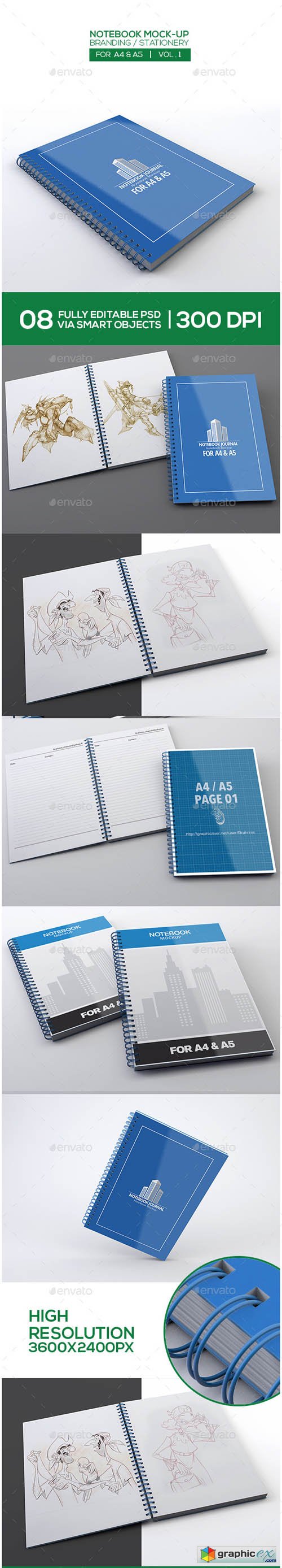 Download Notebook Mock Up For A4 A5 Free Download Vector Stock Image Photoshop Icon PSD Mockup Templates