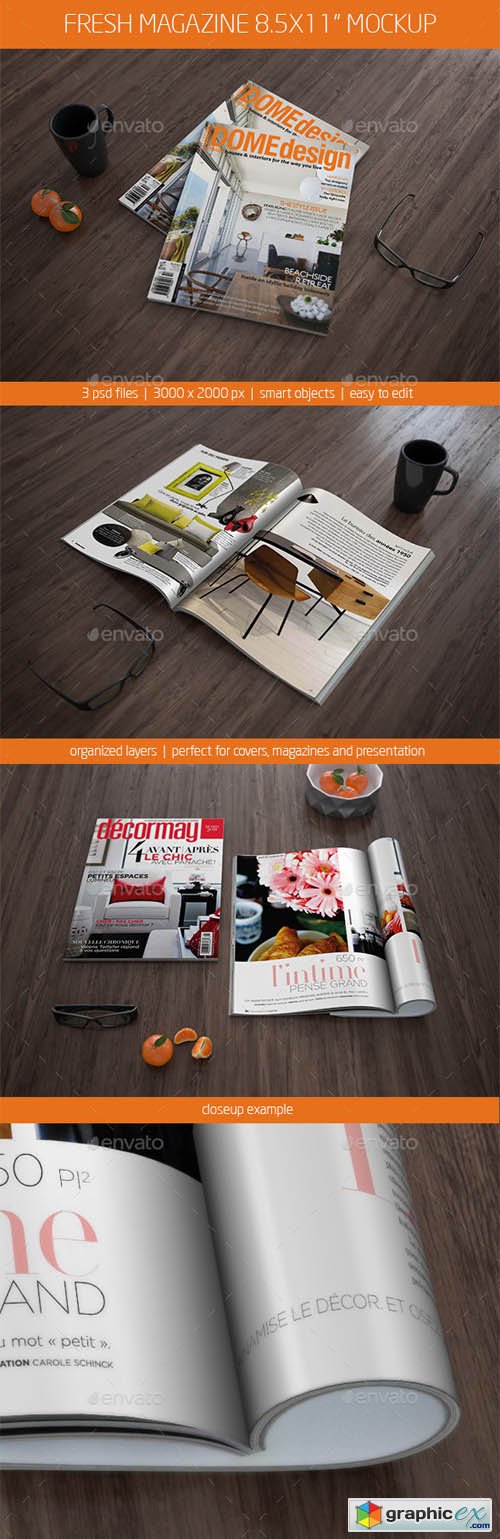 Fresh Magazine Mockup 8.5x11