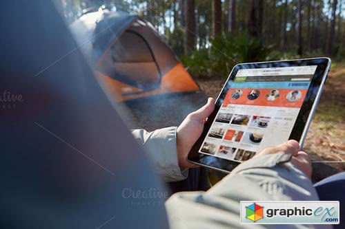 Camping Collection iPad & Tent PSD