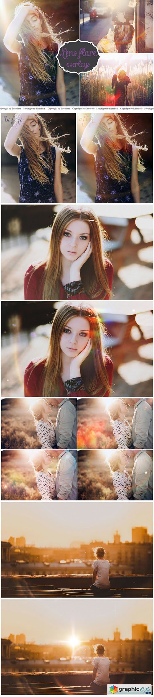 30 Lens Flare Overlays JPEG and PNG