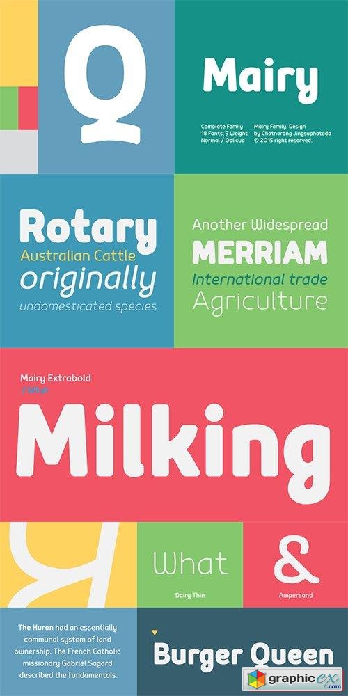 Mairy Font Family - 18 Fonts $702