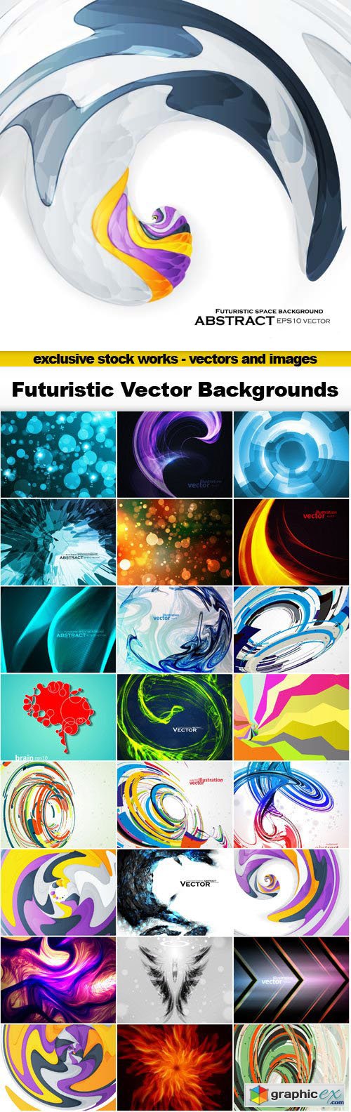 Futuristic Vector Backgrounds - 25x EPS