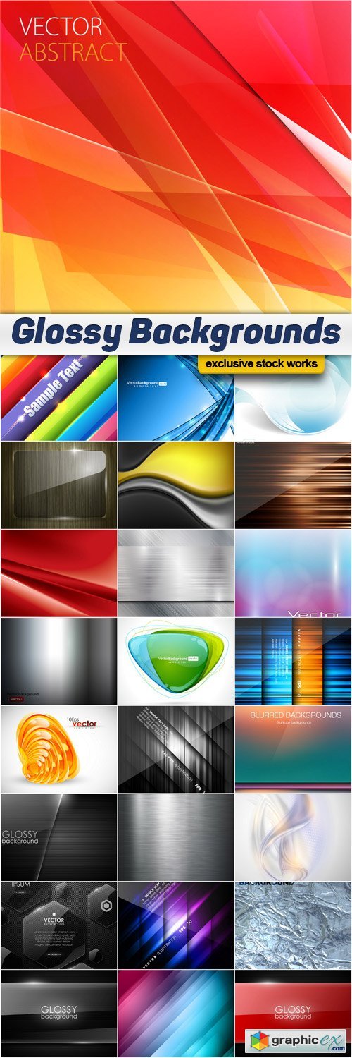  Glossy Vector Backgrounds - 25x EPS 