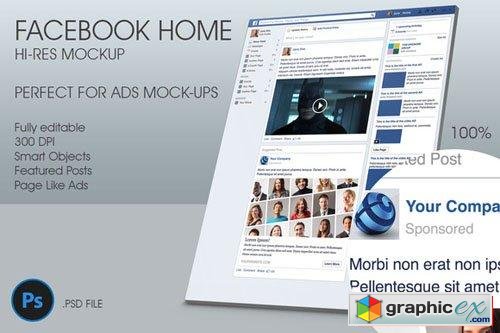 Facebook Home Hi-Res Mockup