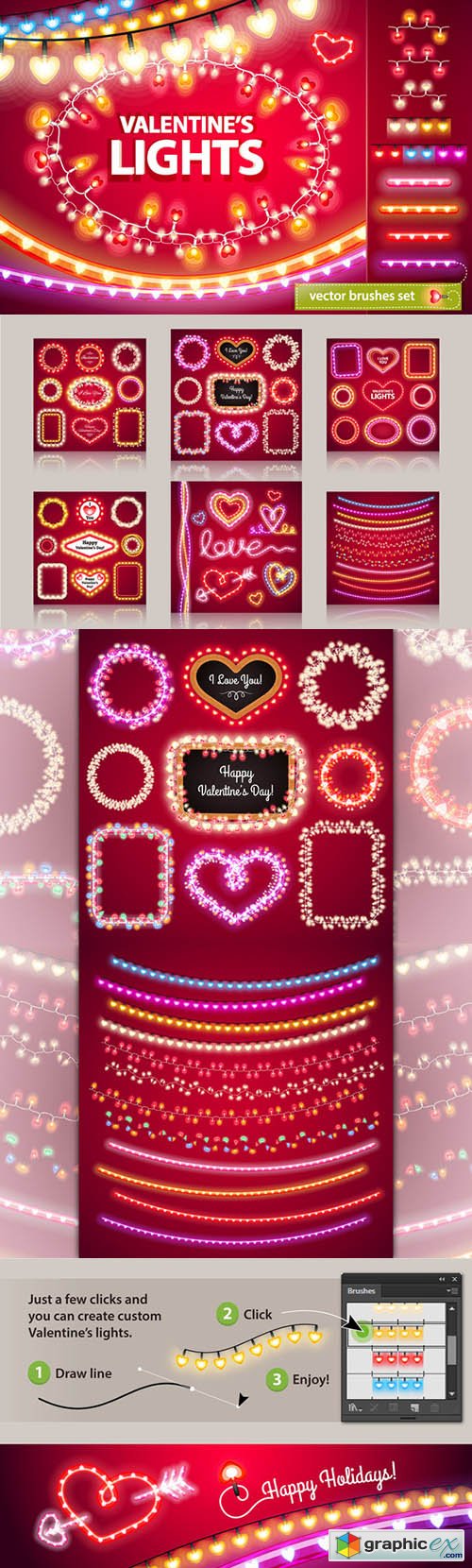 Valentine&#039;s Lights Decorations Set