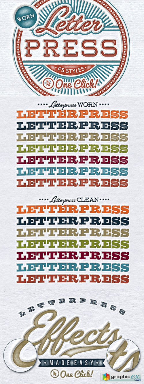 Worn Letterpress Photoshop Styles  157033