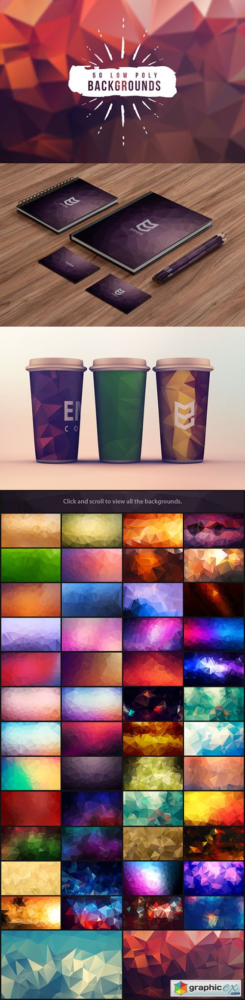 50 Low Poly Backgrounds