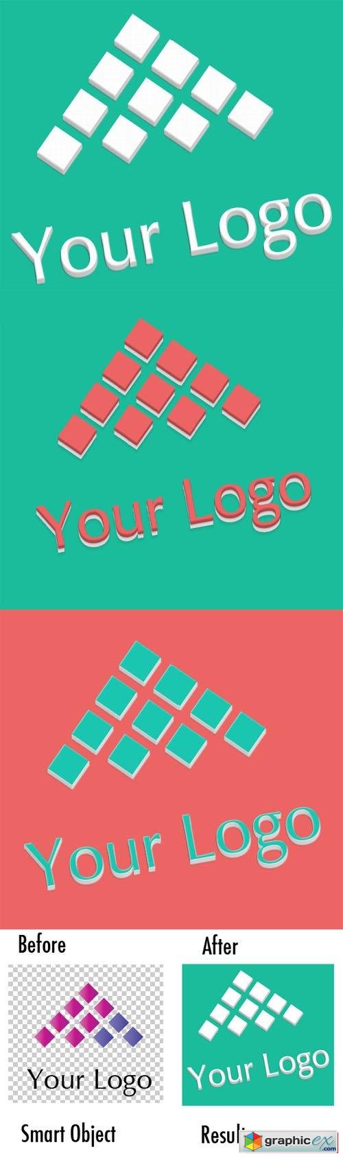 Logo Mock-ups Flat Design Style