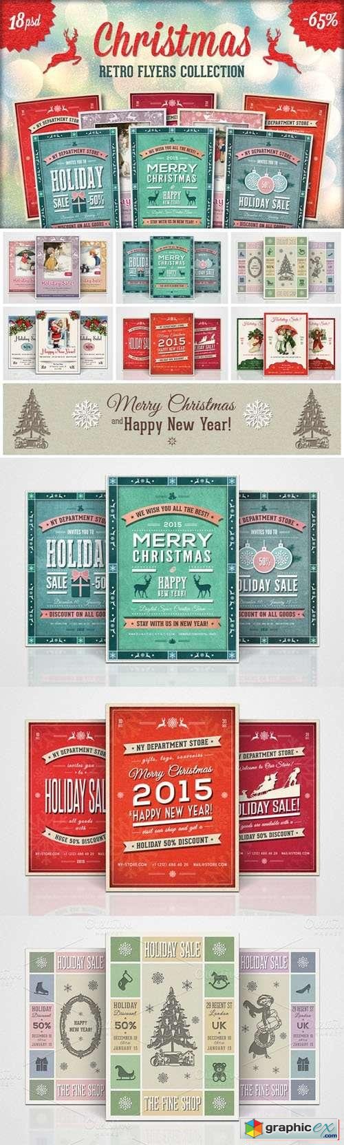 18 Retro Christmas Flyers Collection