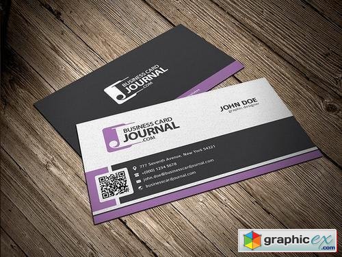Stylish Corporate Business Card Template with QR Code