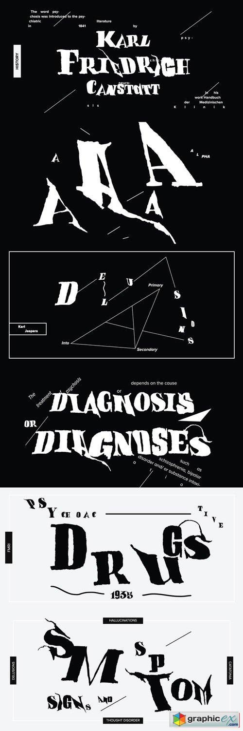 YWFT Psychosis Font Family $30
