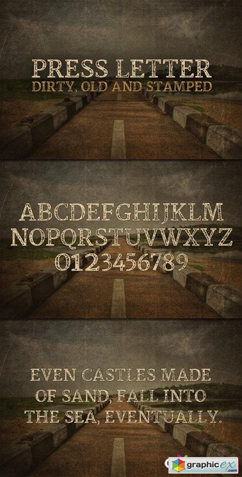 Press Letter - A Dirty Stamped Font