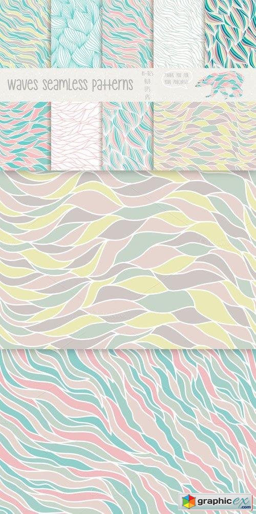 Waves seamless patterns