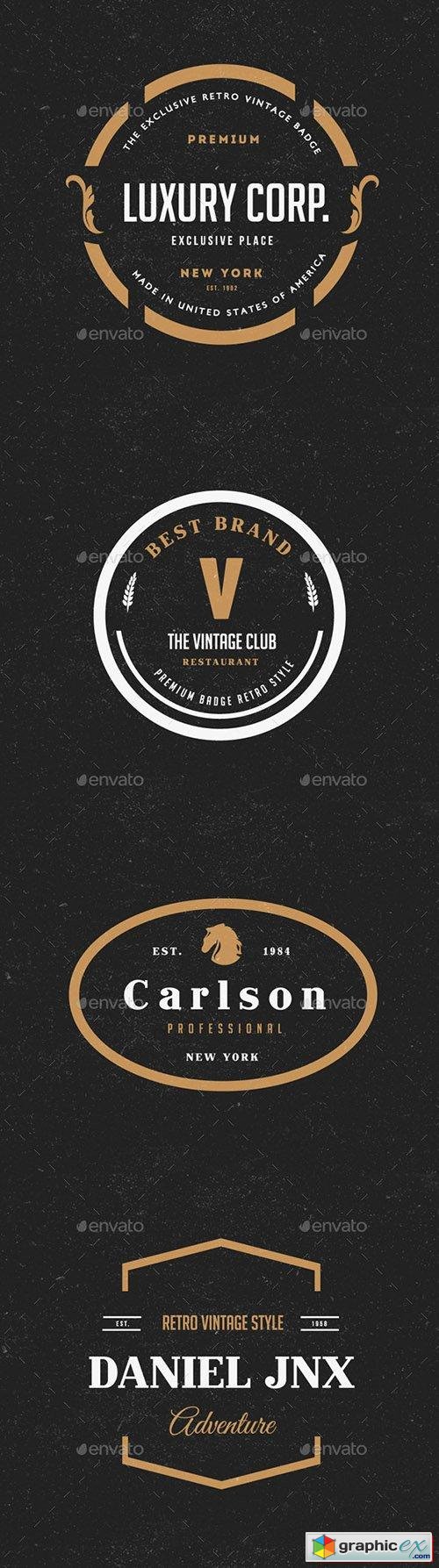 12 Vintage Logos Labels & Badges