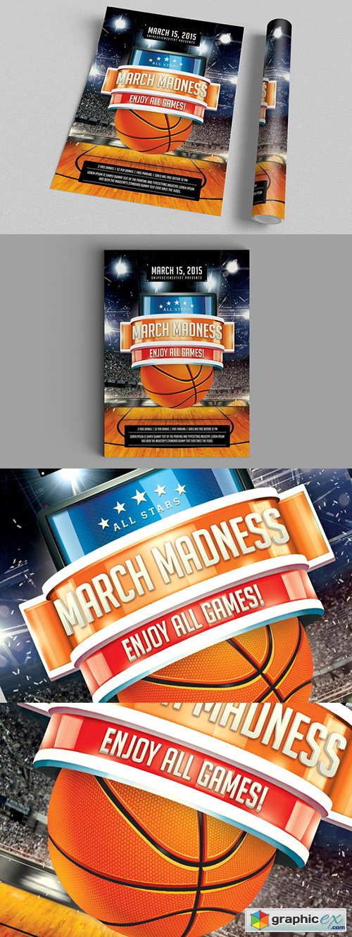  NCAA March Madness 2015 Flyer Poster