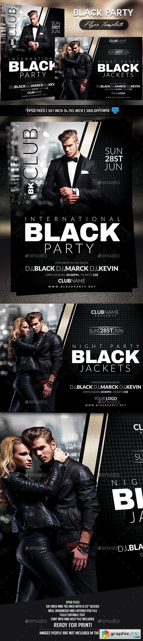 Black Party Flyer Template