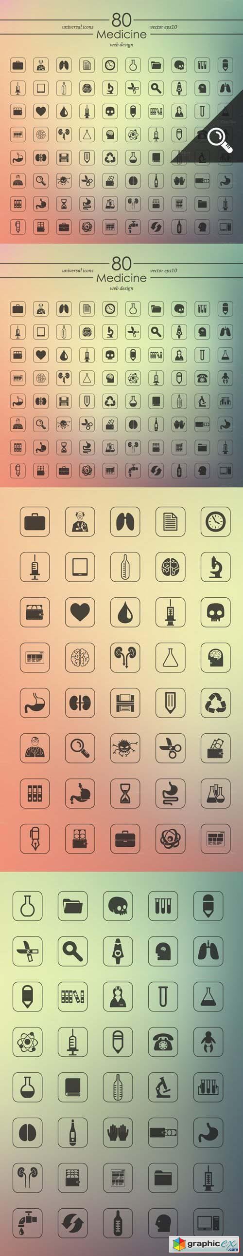 80 MEDICINE Icons 