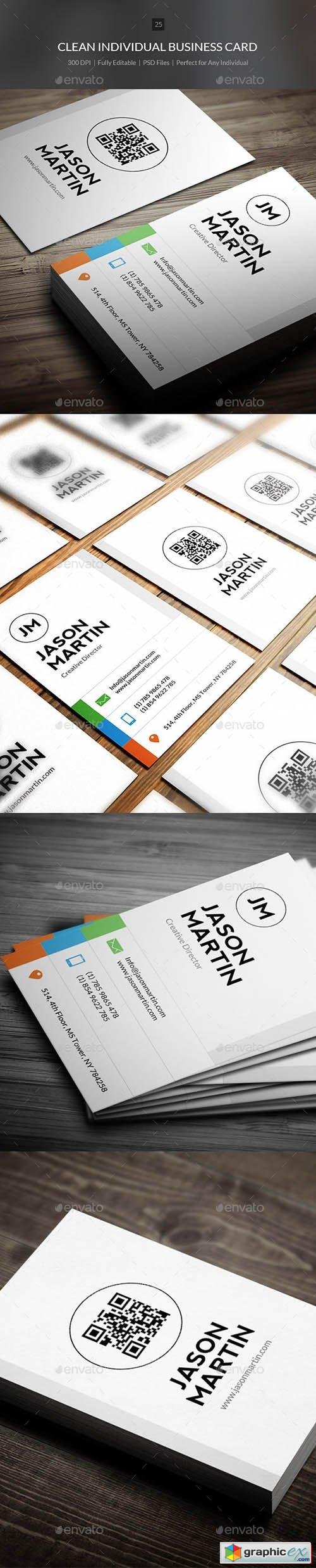Clean Individual Business Card - 25