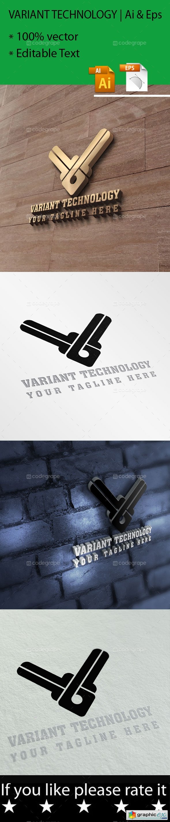 Variant Technology / V Letter Logo
